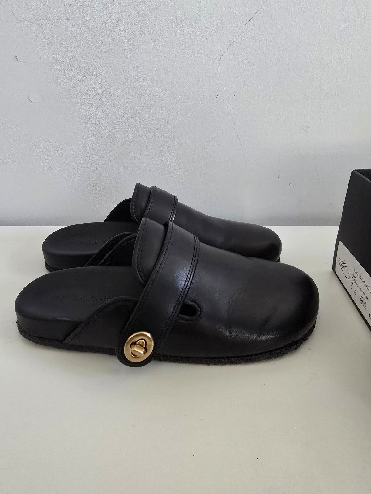 Coach Black Leather Clogs Size 8 w/ Box