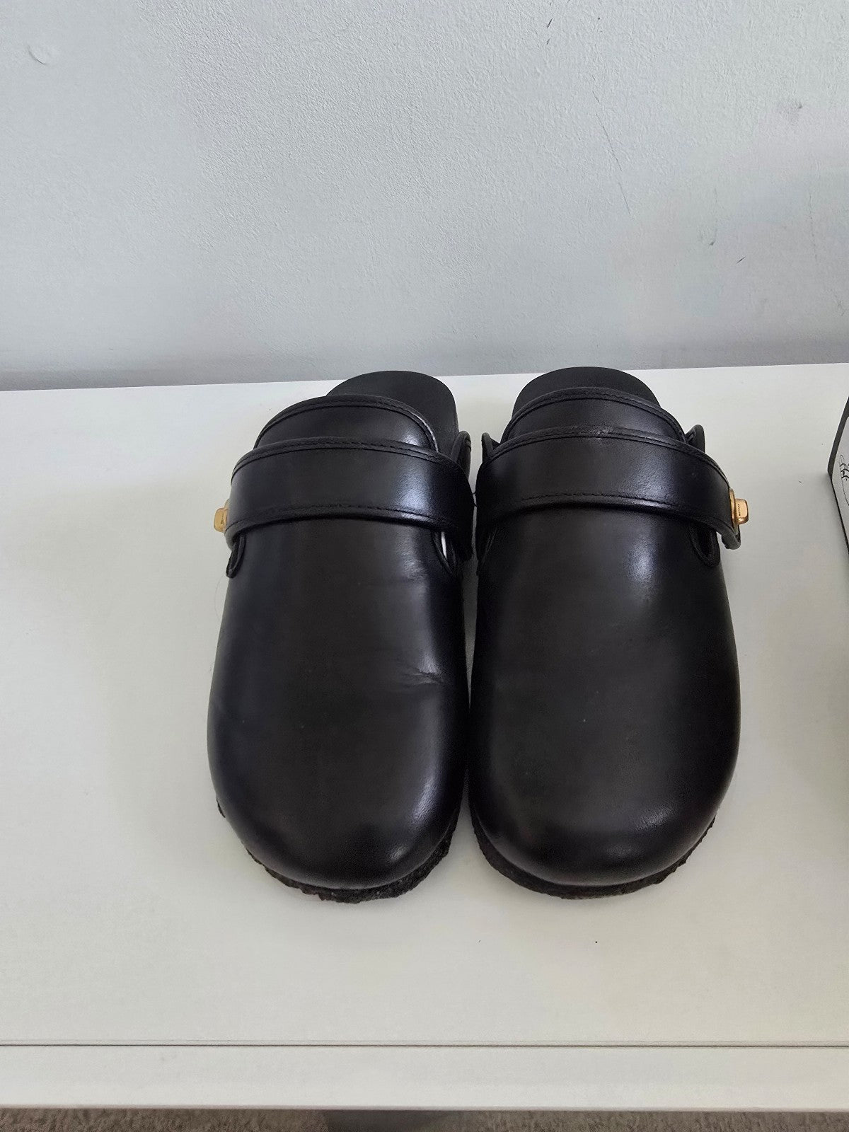 Coach Black Leather Clogs Size 8 w/ Box