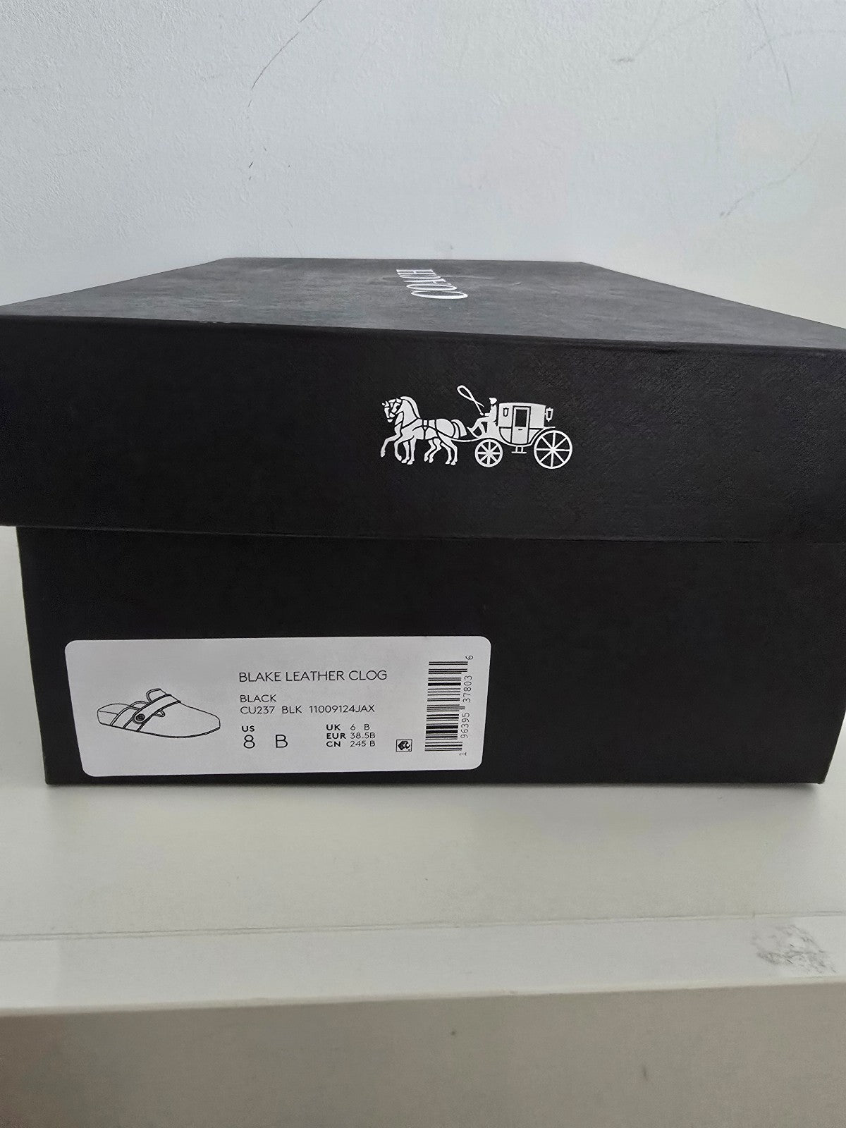 Coach Black Leather Clogs Size 8 w/ Box